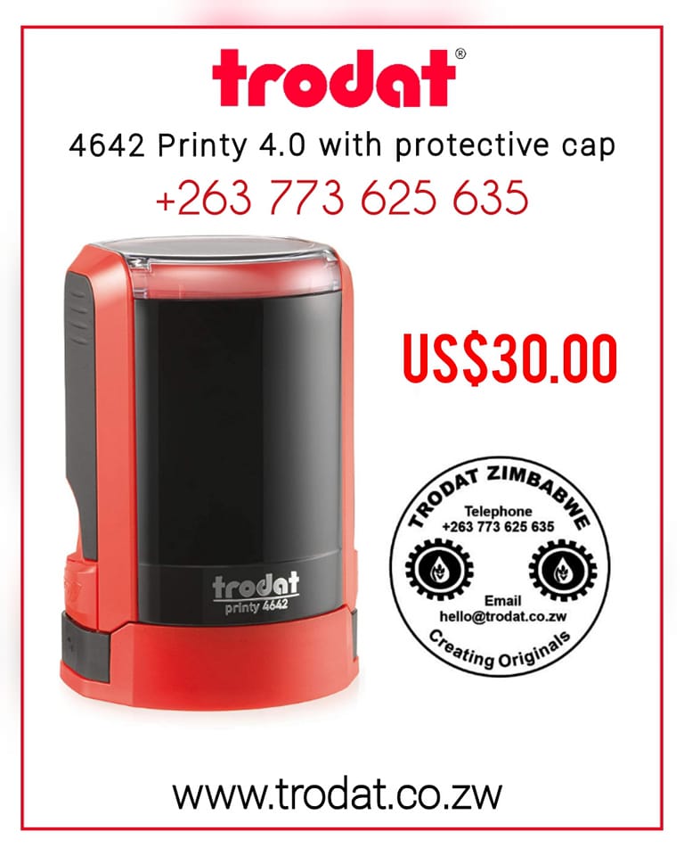 TRODAT 4642 PRINTY 4.0 RUBBER STAMP WITH A PROTECTIVE CAP